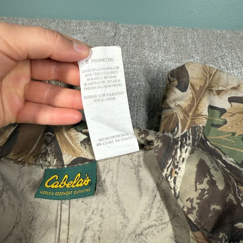 Vintage Cabelas Made in USA Camo Long Sleeve Hunting Coveralls Men Size Large